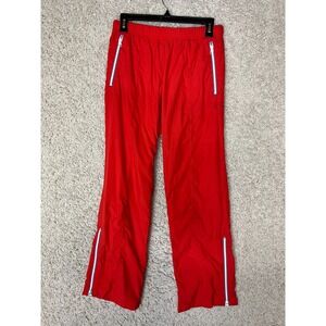 Vintage Old Navy Track Pants Mens Medium Red Windbreaker Zip Hem Retro Y2K